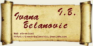 Ivana Belanović vizit kartica